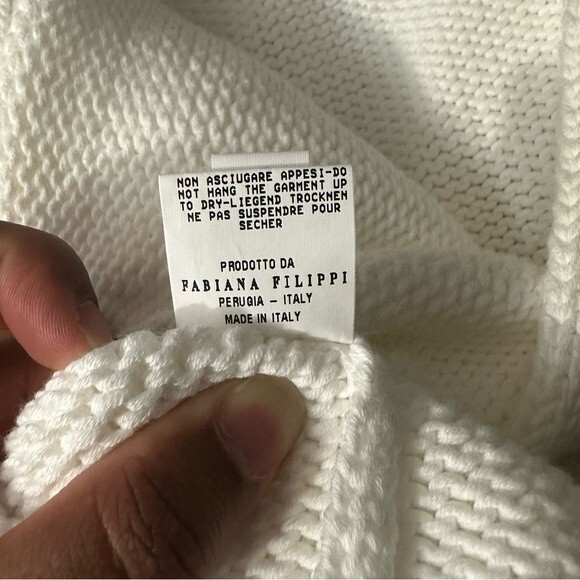 Fabiana Filippi Cropped Knit Open Cárdigan Sweater Size XL - Picture 8 of 9